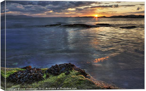 Sunset over Seamill Scotland Canvas Print by Paul Messenger