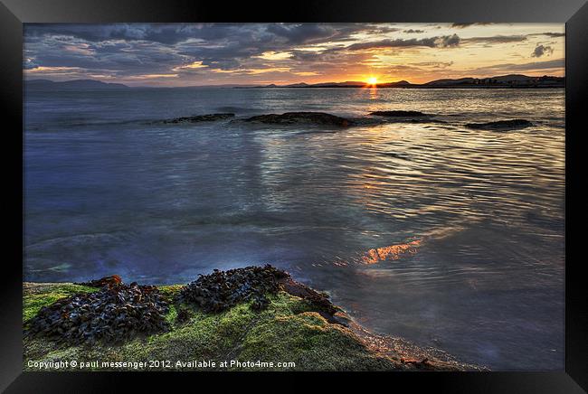 Sunset over Seamill Scotland Framed Print by Paul Messenger