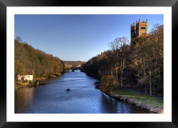 River Wear in Durham City Framed Mounted Print by Kevin Tate