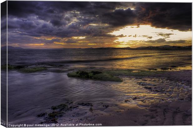 Ardrossan Beach Sunset Canvas Print by Paul Messenger
