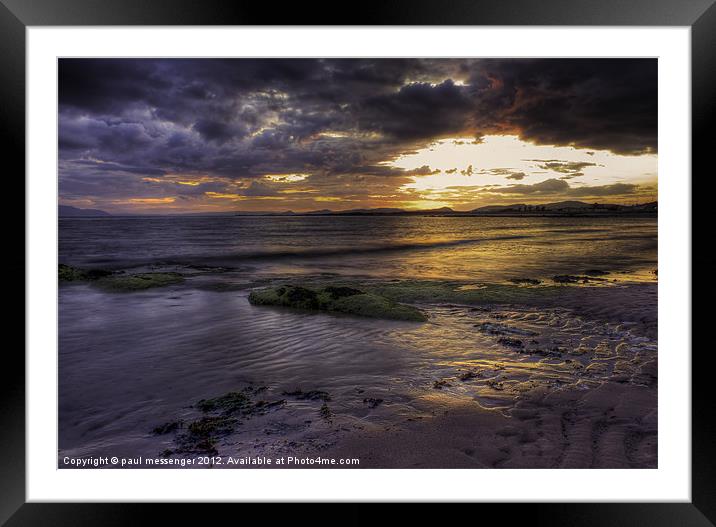 Ardrossan Beach Sunset Framed Mounted Print by Paul Messenger