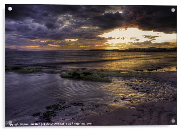 Ardrossan Beach Sunset Acrylic by Paul Messenger