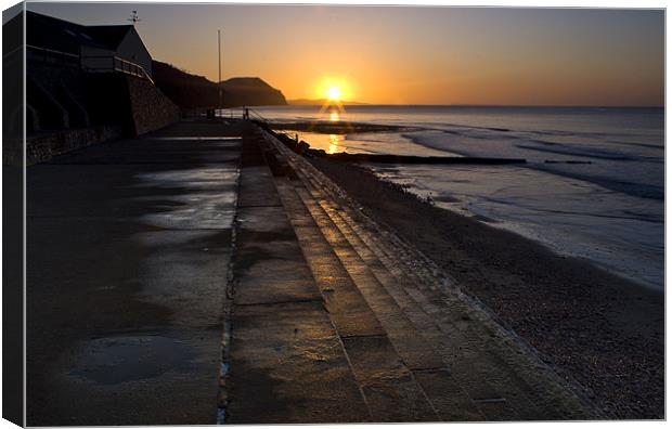 Charmouth SundayNA Canvas Print by Dave Reed
