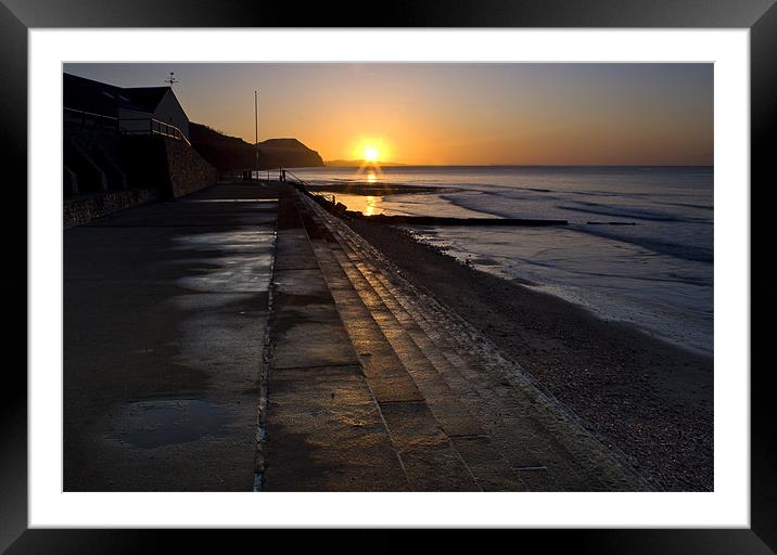 Charmouth SundayNA Framed Mounted Print by Dave Reed