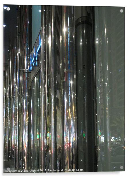 Abu Dhabi street reflections Acrylic by DEE- Diana Cosford