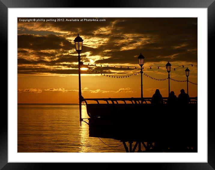 Pier Walkers. Framed Mounted Print by camera man