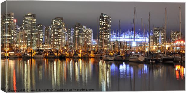 BC Place and Harbour Canvas Print by Oliver Firkins