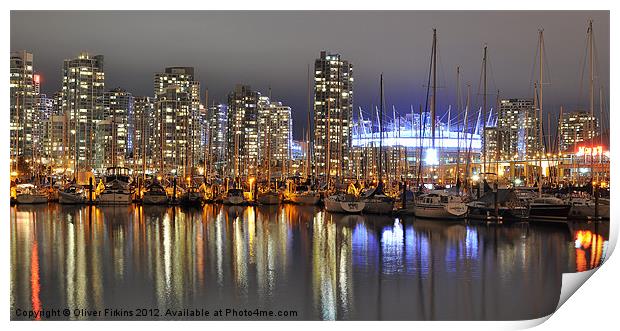 BC Place and Harbour Print by Oliver Firkins