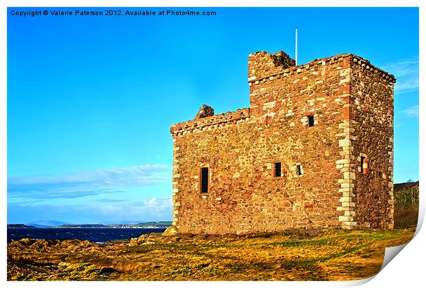 Portencross Castle Ruin Print by Valerie Paterson