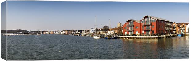 Wivenhoe waterfront panorama Canvas Print by Gary Eason