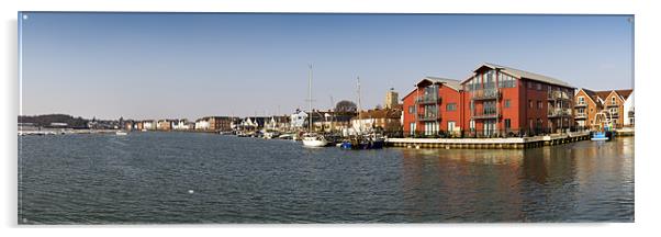 Wivenhoe waterfront panorama Acrylic by Gary Eason