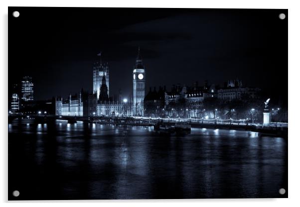London at Night Acrylic by David Pyatt