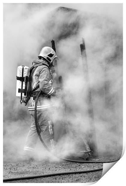 Mono Firefighter Print by Eddie Howland