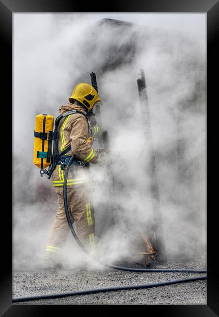 Firefighter Framed Print by Eddie Howland