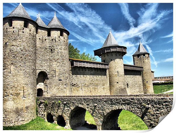 The Chateau de Comtal, Carcassonne Print by Jacqi Elmslie