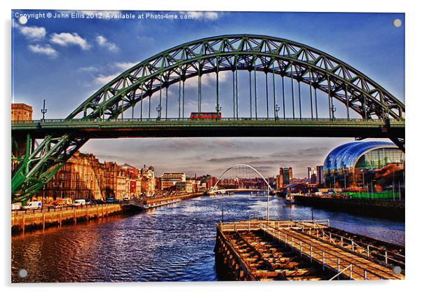 Tyne Bridge (HDR Effect) Acrylic by John Ellis