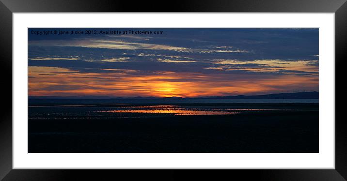westcoast sunset Framed Mounted Print by jane dickie