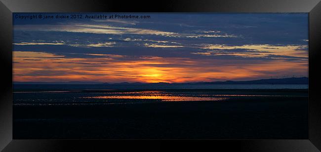 westcoast sunset Framed Print by jane dickie