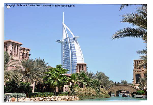 Burj Al Arab, Dubai, UAE Acrylic by Robert Davies