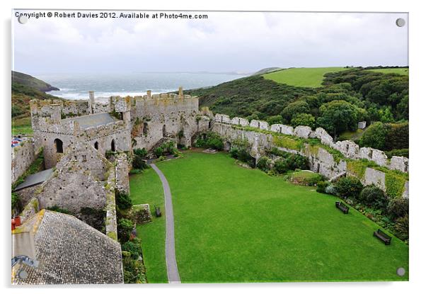 Manorbier Castle, Pembrokeshire Acrylic by Robert Davies