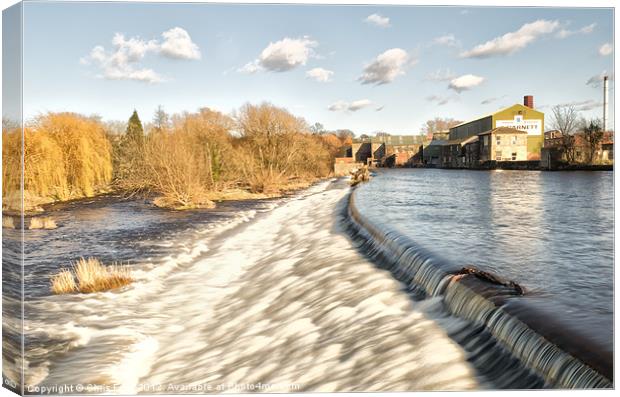 Cascades at Otley Canvas Print by Chris Frost