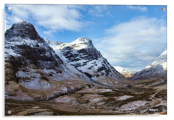 The Three Sisters Glencoe Scotland Acrylic by Derek Beattie