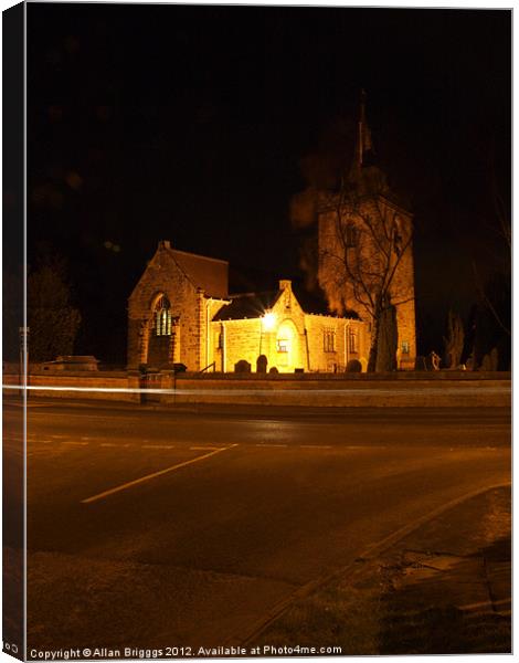 Rufforth Church at Night Canvas Print by Allan Briggs