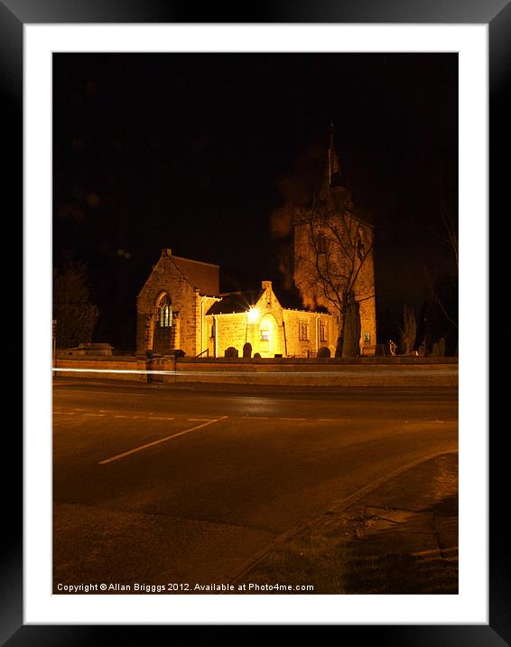 Rufforth Church at Night Framed Mounted Print by Allan Briggs