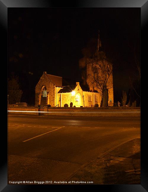 Rufforth Church at Night Framed Print by Allan Briggs