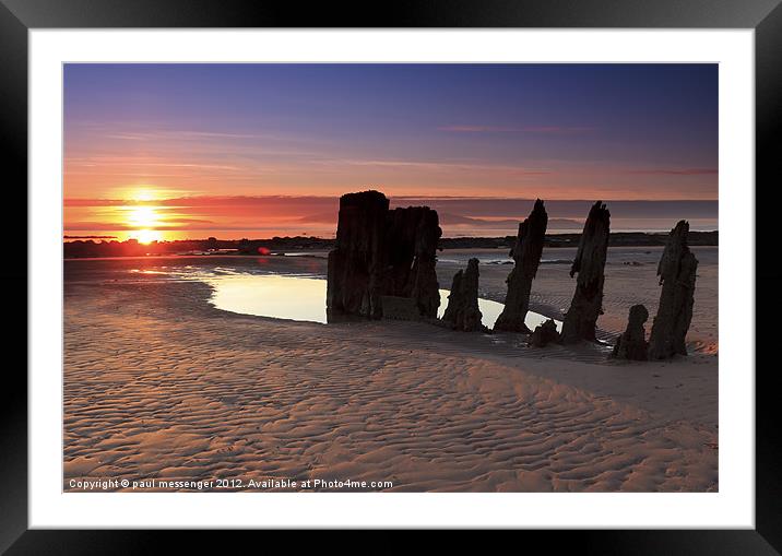 Ardrossan Wreck Beach Sunset Framed Mounted Print by Paul Messenger