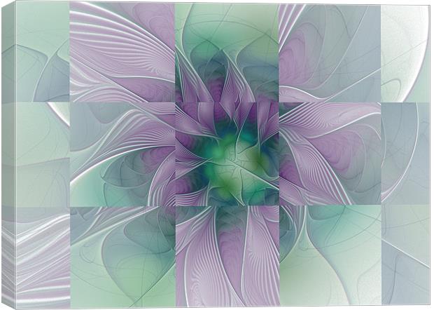 Tiled in Lilac and Green Canvas Print by Amanda Moore
