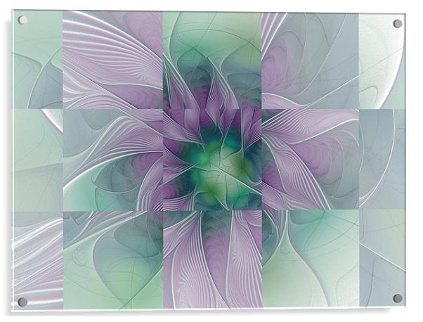 Tiled in Lilac and Green Acrylic by Amanda Moore
