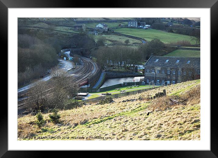 Railway and Standedge Tunnel Visiter Centre Framed Mounted Print by JEAN FITZHUGH