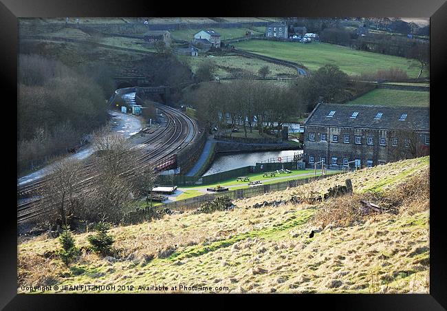 Railway and Standedge Tunnel Visiter Centre Framed Print by JEAN FITZHUGH