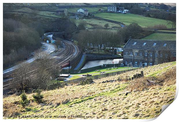 Railway and Standedge Tunnel Visiter Centre Print by JEAN FITZHUGH