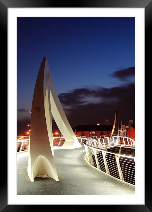 Squiggly Bridge at dusk Framed Mounted Print by Jill Bain