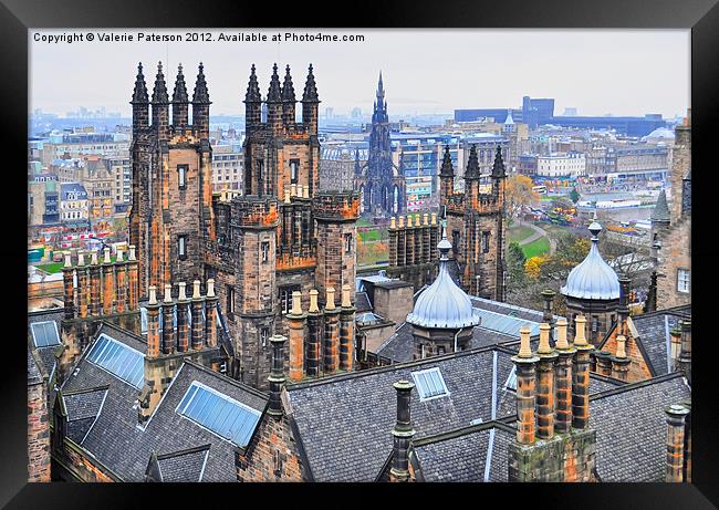 Edinburgh Rooftops Framed Print by Valerie Paterson