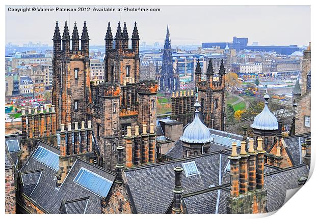 Edinburgh Rooftops Print by Valerie Paterson