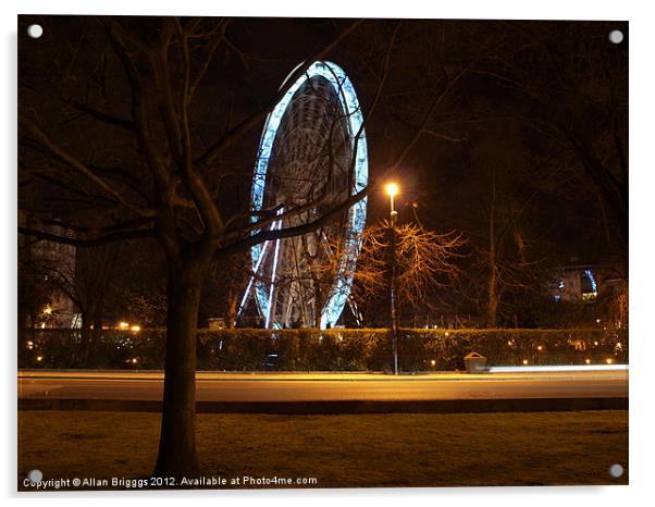 The York Wheel at Night Acrylic by Allan Briggs