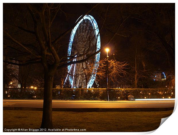 The York Wheel at Night Print by Allan Briggs