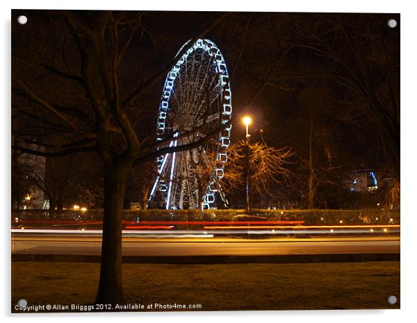 The York Wheel at night Acrylic by Allan Briggs