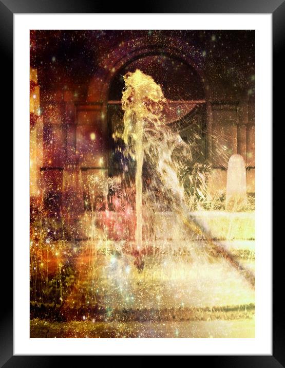 Fountain of Coloured Champagne. Framed Mounted Print by Heather Goodwin
