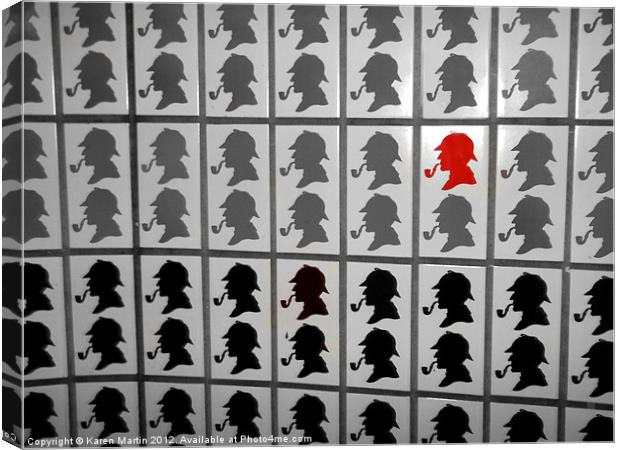 Red Sherlock Canvas Print by Karen Martin