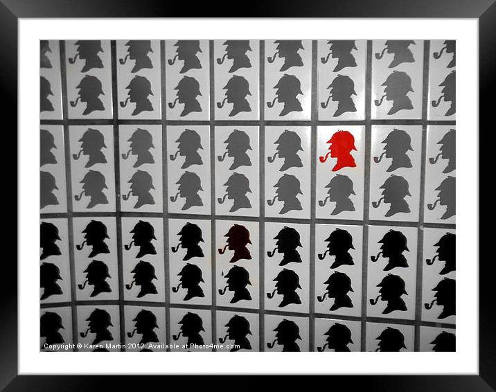 Red Sherlock Framed Mounted Print by Karen Martin