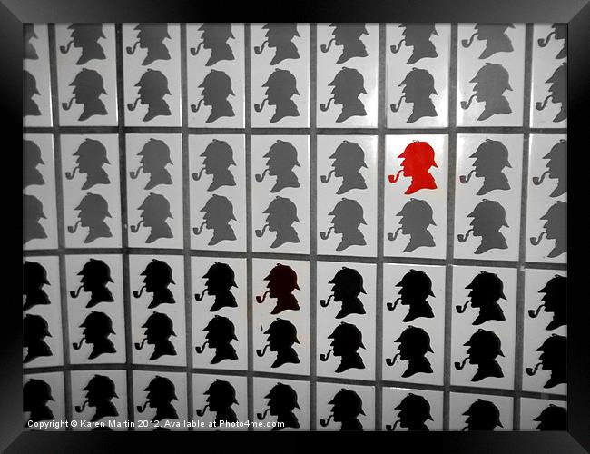 Red Sherlock Framed Print by Karen Martin