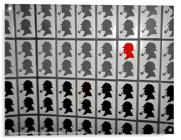 Red Sherlock Acrylic by Karen Martin