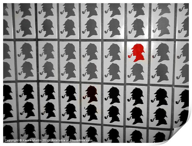 Red Sherlock Print by Karen Martin