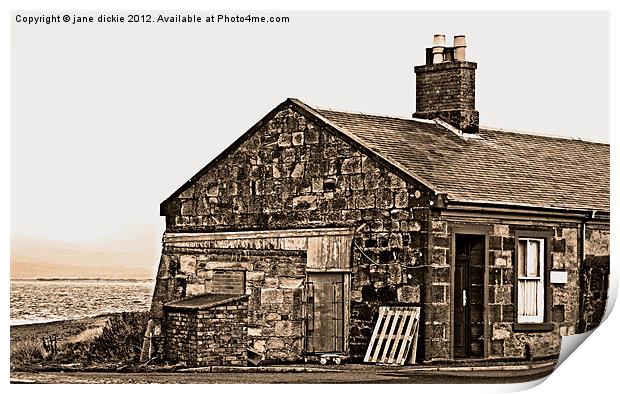 The harbour row Print by jane dickie