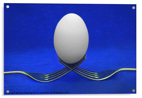 Balanced Breakfast Blue Acrylic by Alice Gosling