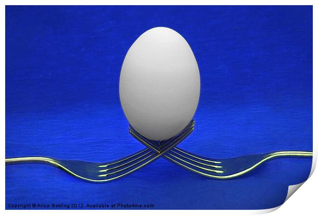 Balanced Breakfast Blue Print by Alice Gosling